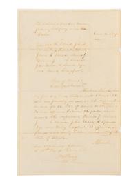 LINCOLN, Abraham (1809-1865). Autograph legal document signed twice ("A. Lincoln" and "Abraham Lincoln"), [Springfield], 13 February 1860.