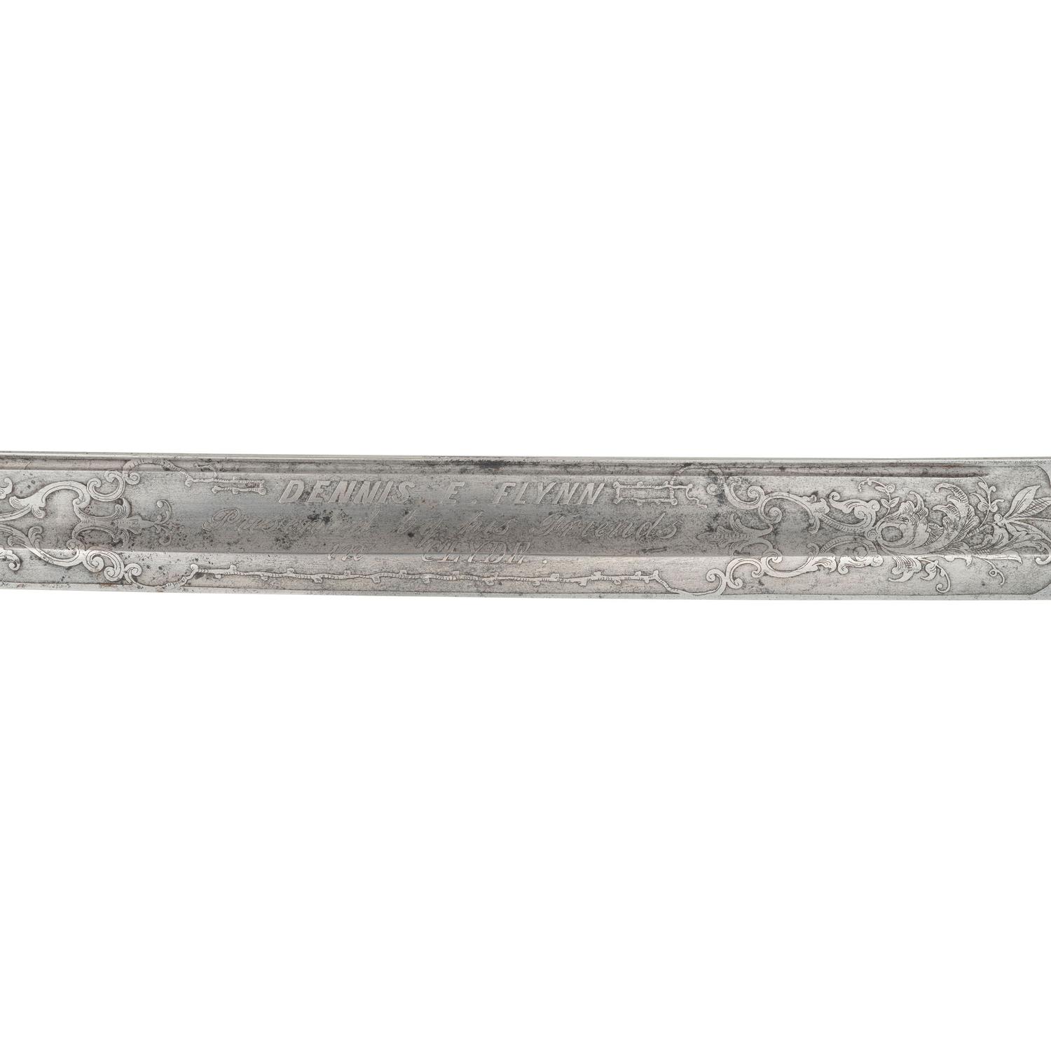 Tiffany Model 1850 Foot Officers Sword Presented to Captain Dennis Flynn