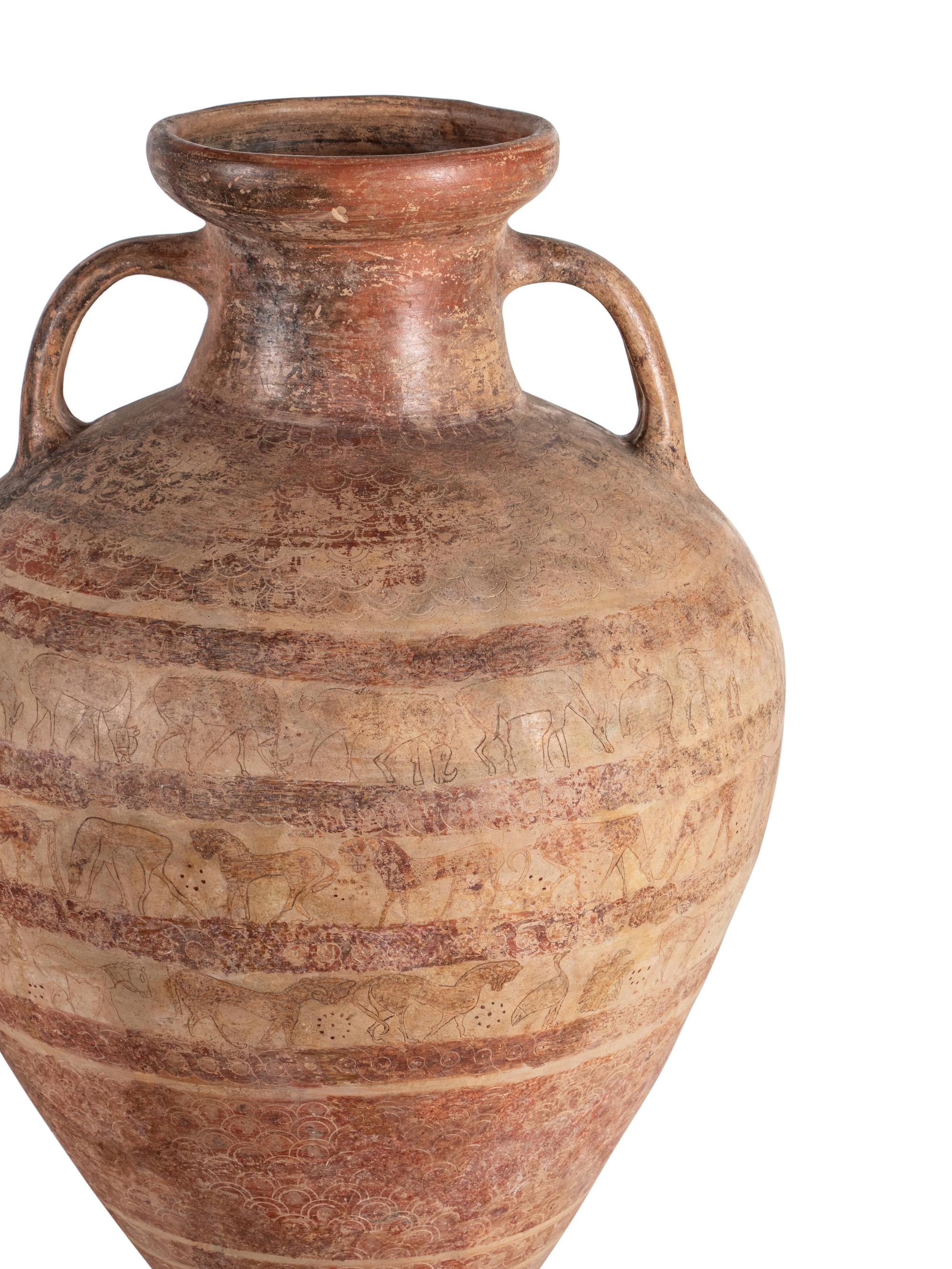 A Large Italo-Corinthian Scaled Neck Amphora