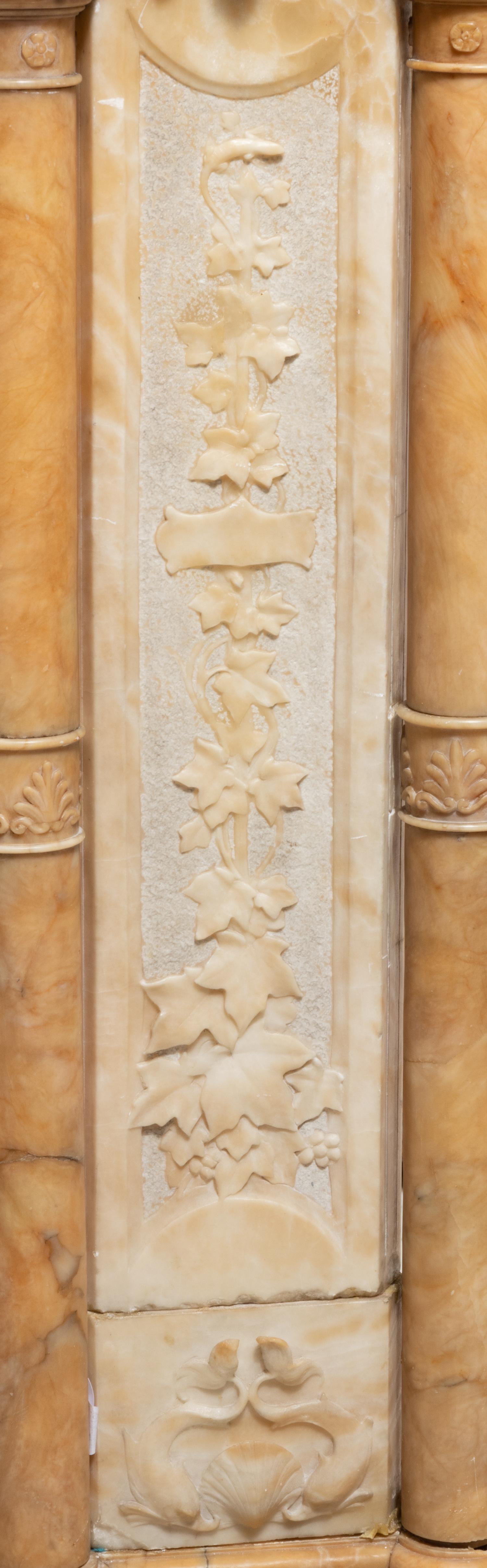 A Continental Alabaster and Marble Urn and Pedestal