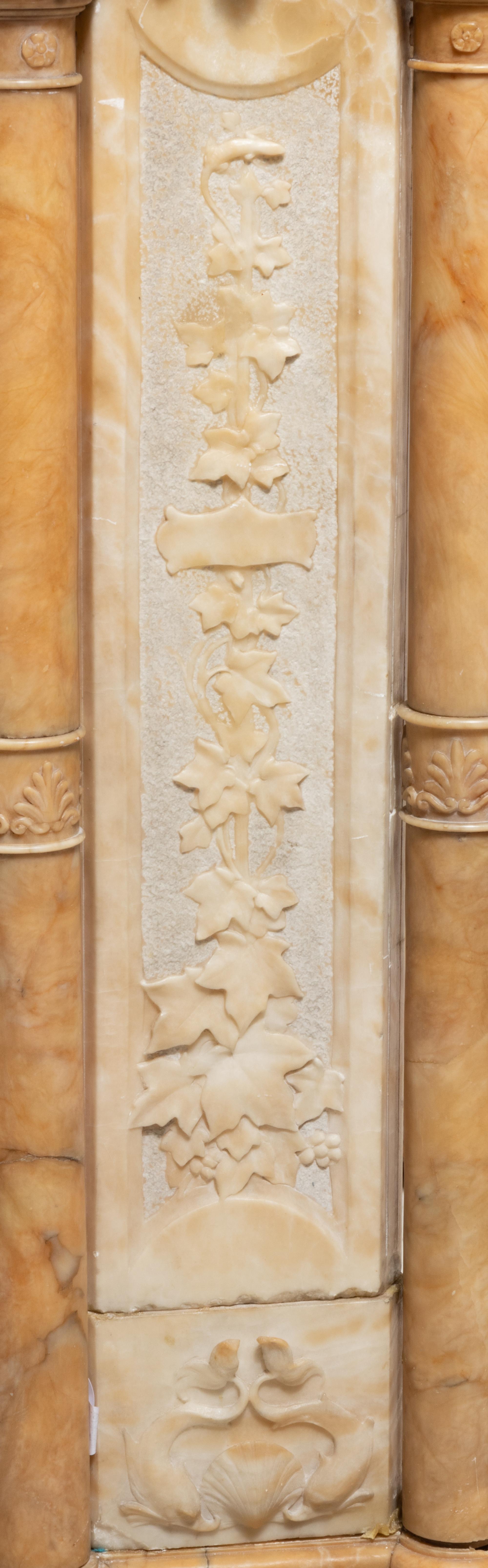 A Continental Alabaster and Marble Urn and Pedestal