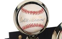 A Ted Williams, Mickey Mantle and Joe DiMaggio Single Signed Autograph Baseball Display (Beckett Authentcation Services)