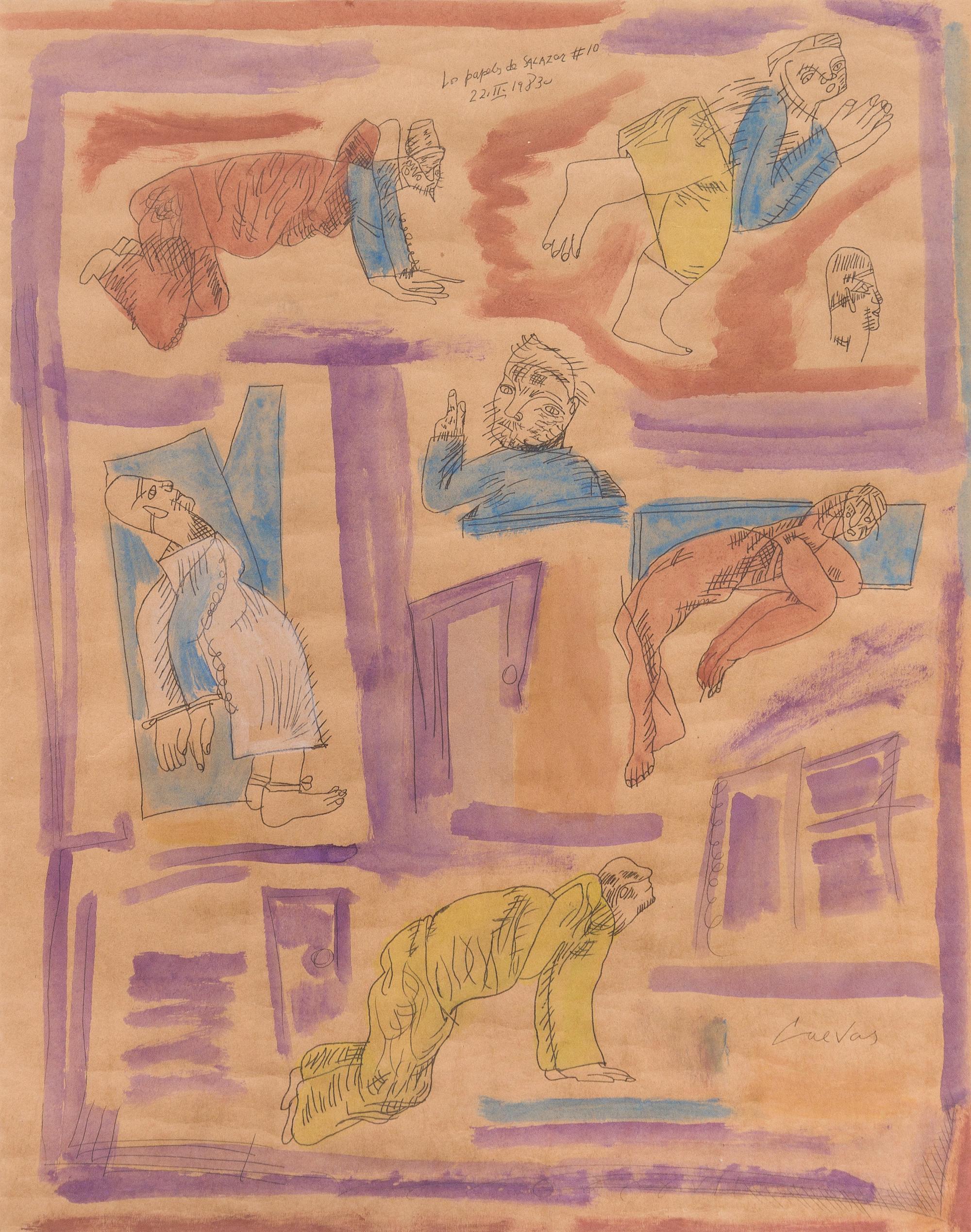 Jose Luis Cuevas, (Mexican, b. 1934), Los Papeles de Salazar #10, 1983