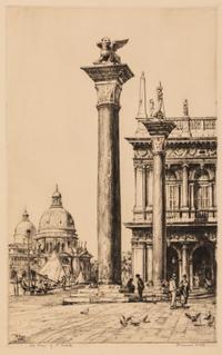 Francis Dodd, (English, 1874-1949), A group of eight works: C.P. Scott, Charles Holden, David Muirhead, Dustmen, Market, Lion of St. Ma