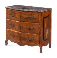 A Louis XV Kingwood Marble-Top Chest of Drawers