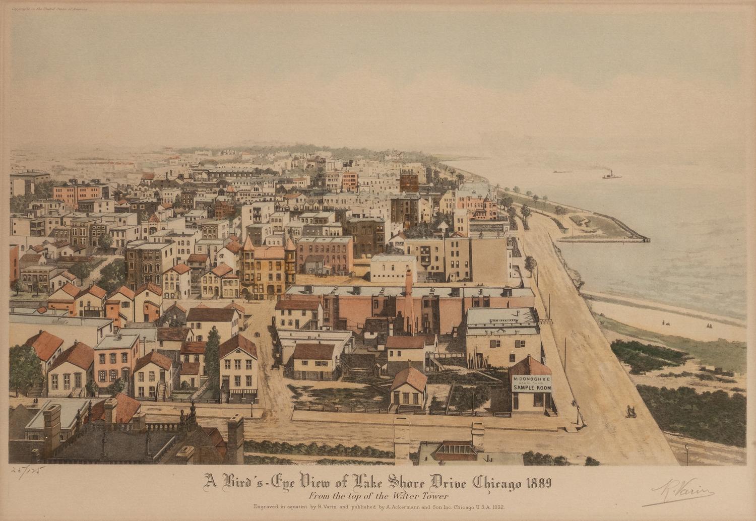 [CHICAGO]. VARIN, Raoul. A suite of 4 works depicting 19th century Chicago, including: