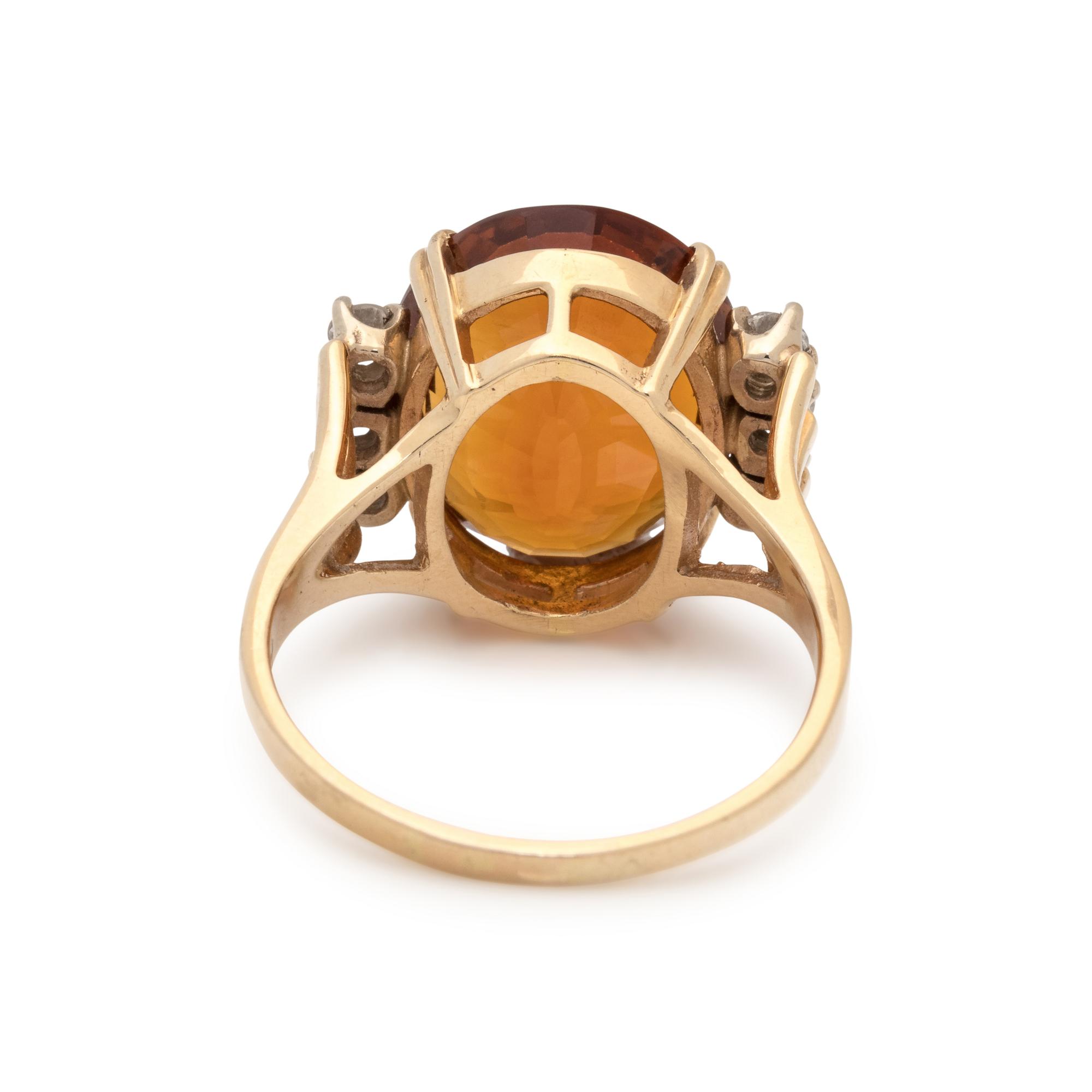 CITRINE AND DIAMOND RING