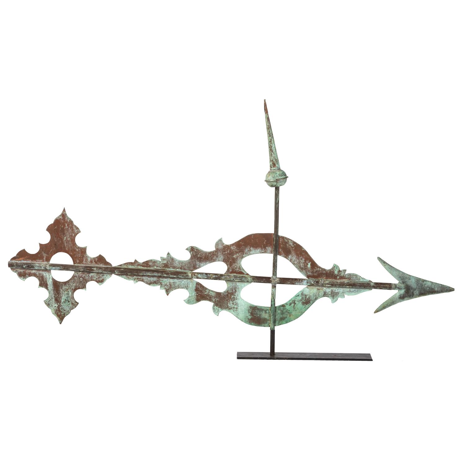 An American Cut-Copper and Molded Zinc Directional Weathervane