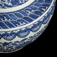 An Impressive Chinese Blue and White Porcelain Hu Vase, Qing Dynasty 清 青花纏枝花卉紋大貫耳壺