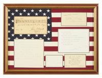 [Americana] Howe, Julia Ward, Irving Berlin, John Philip Sousa, Samuel F. Smith, and George F. Root. Display of Signed Patriotic Song Lyrics