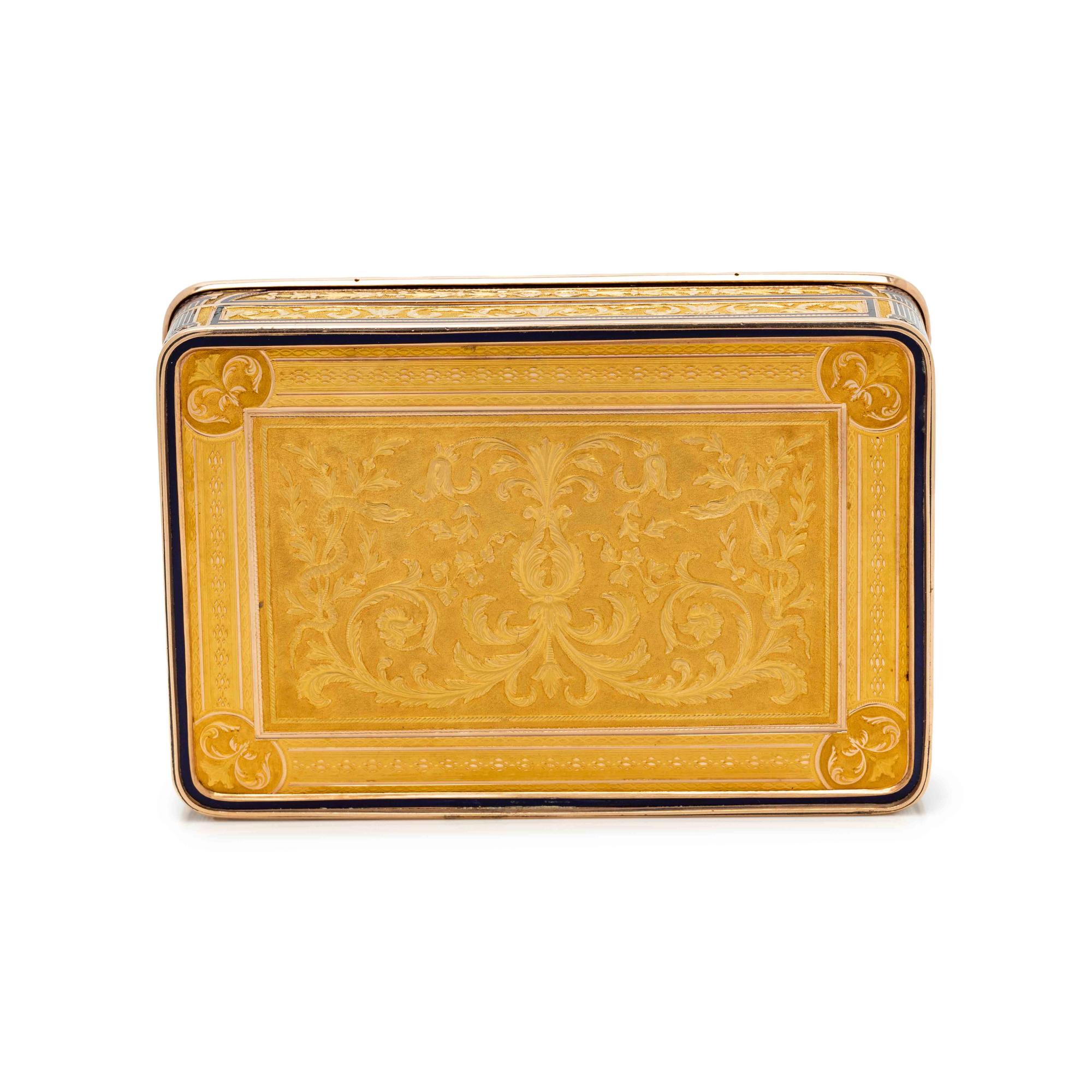 A Gold and Enamel Snuff Box