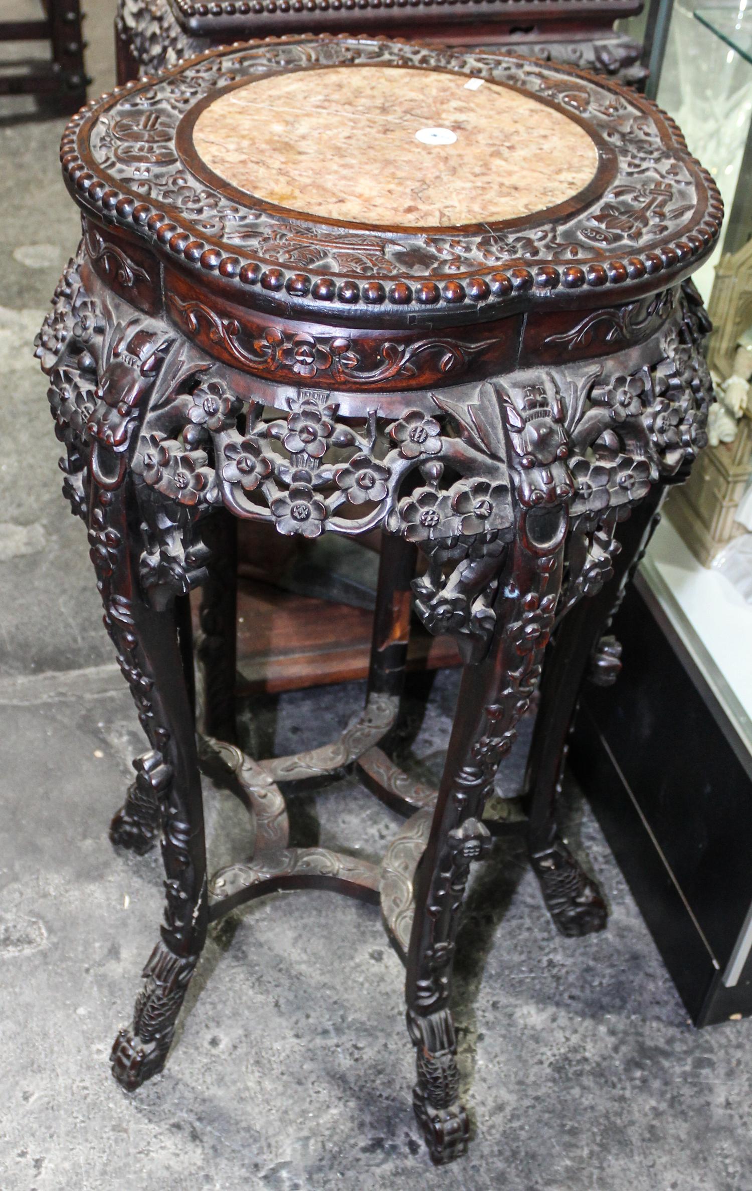 A Chinese Hardwood Stand. Height 32 inches.