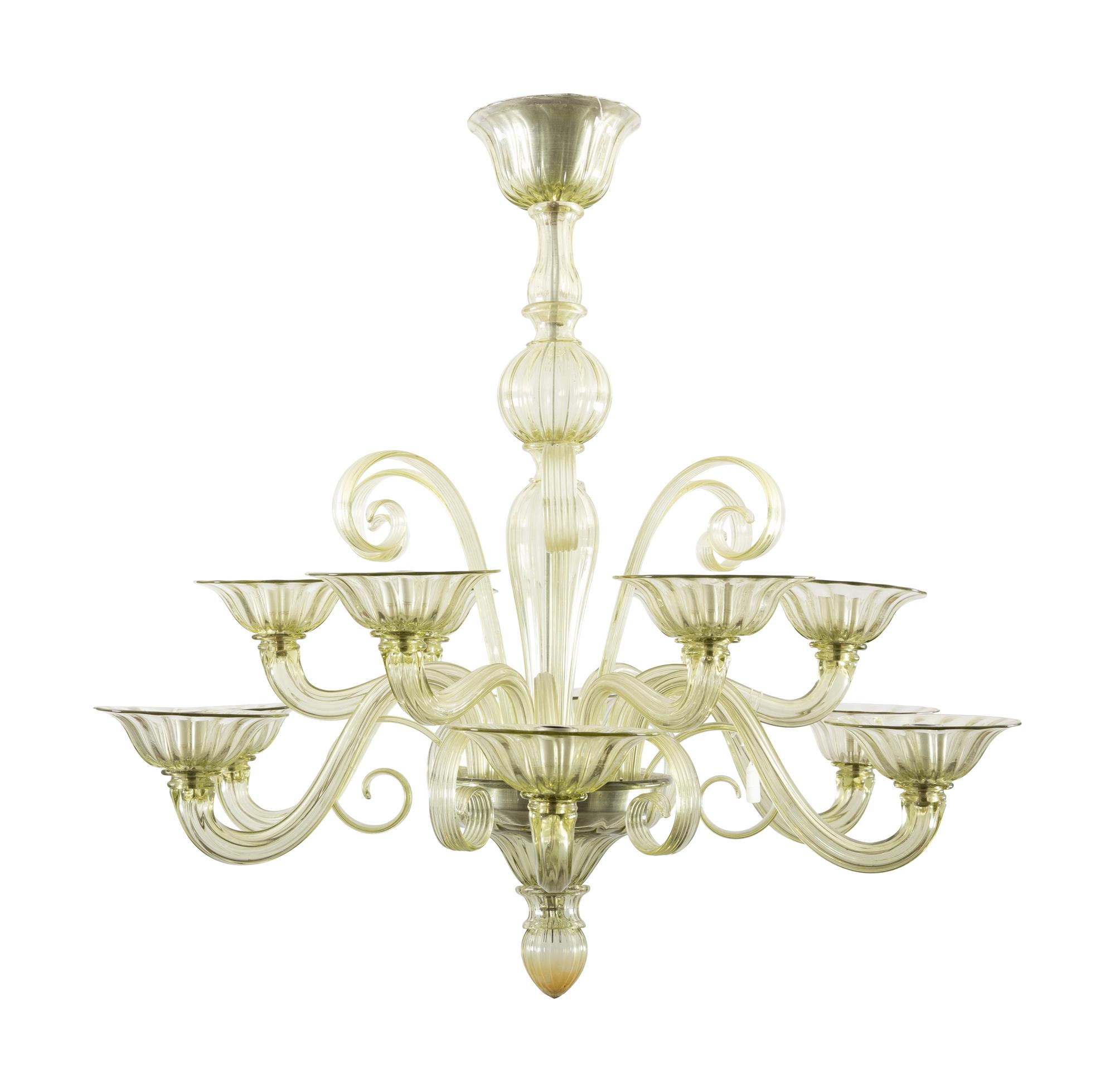A Murano Glass Twelve-Light Chandelier
