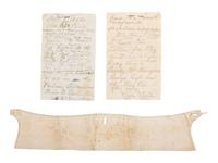 Sergeant Benning Hall, Jr., Company I, 39th Massachusetts. Collar with note dated 1862.