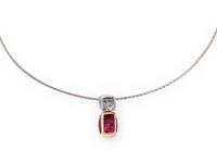 TOURMALINE, DIAMOND, AND BICOLOR GOLD PENDANT NECKLACE