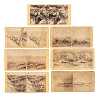 [CIVIL WAR]. A group of stereoviews showing battlefield carnage including deceased soldiers.