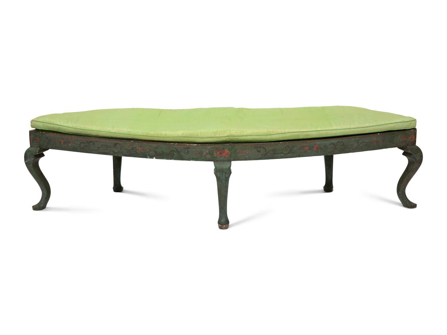 An Italian Polychrome Painted Bench