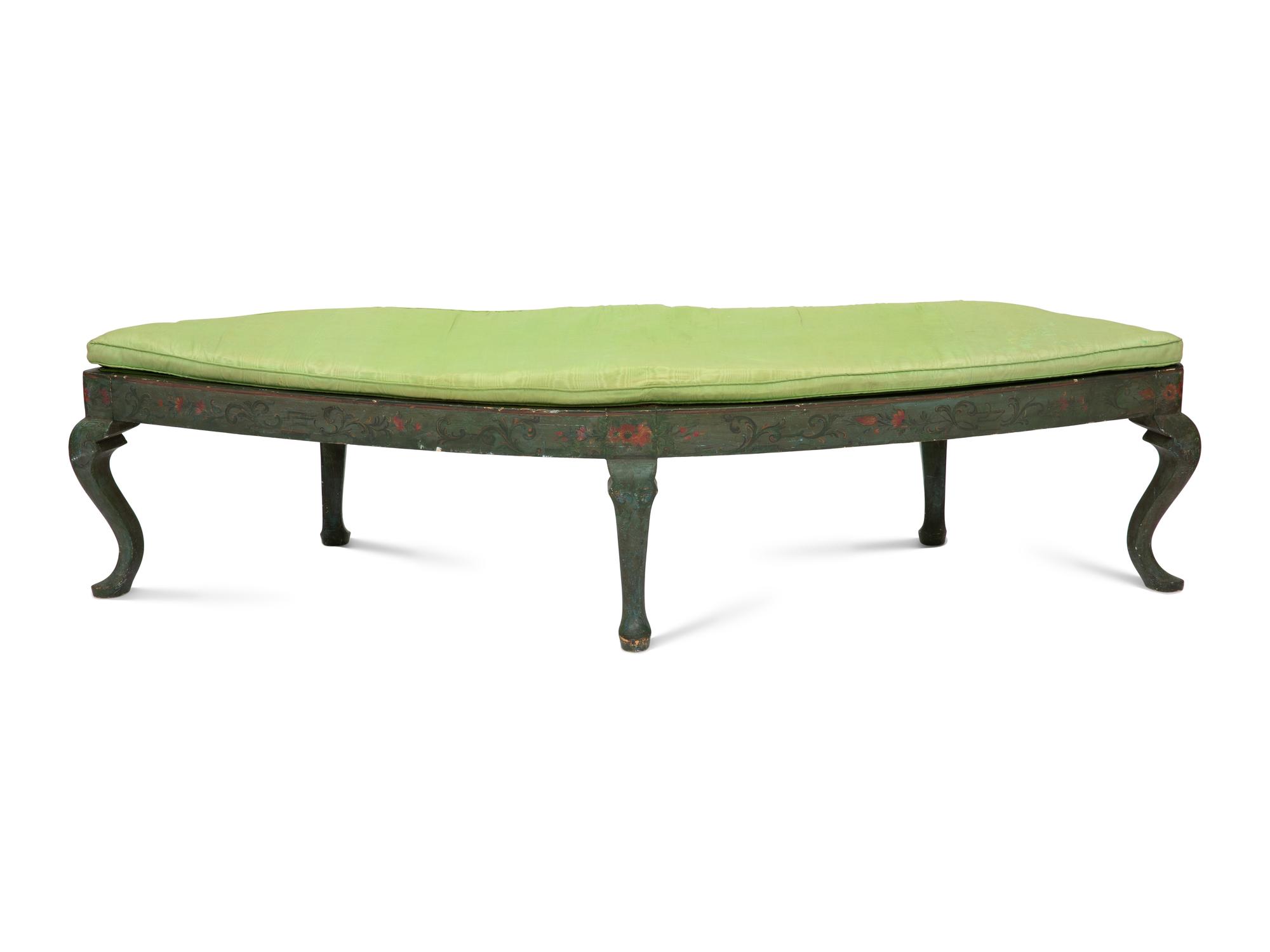 An Italian Polychrome Painted Bench