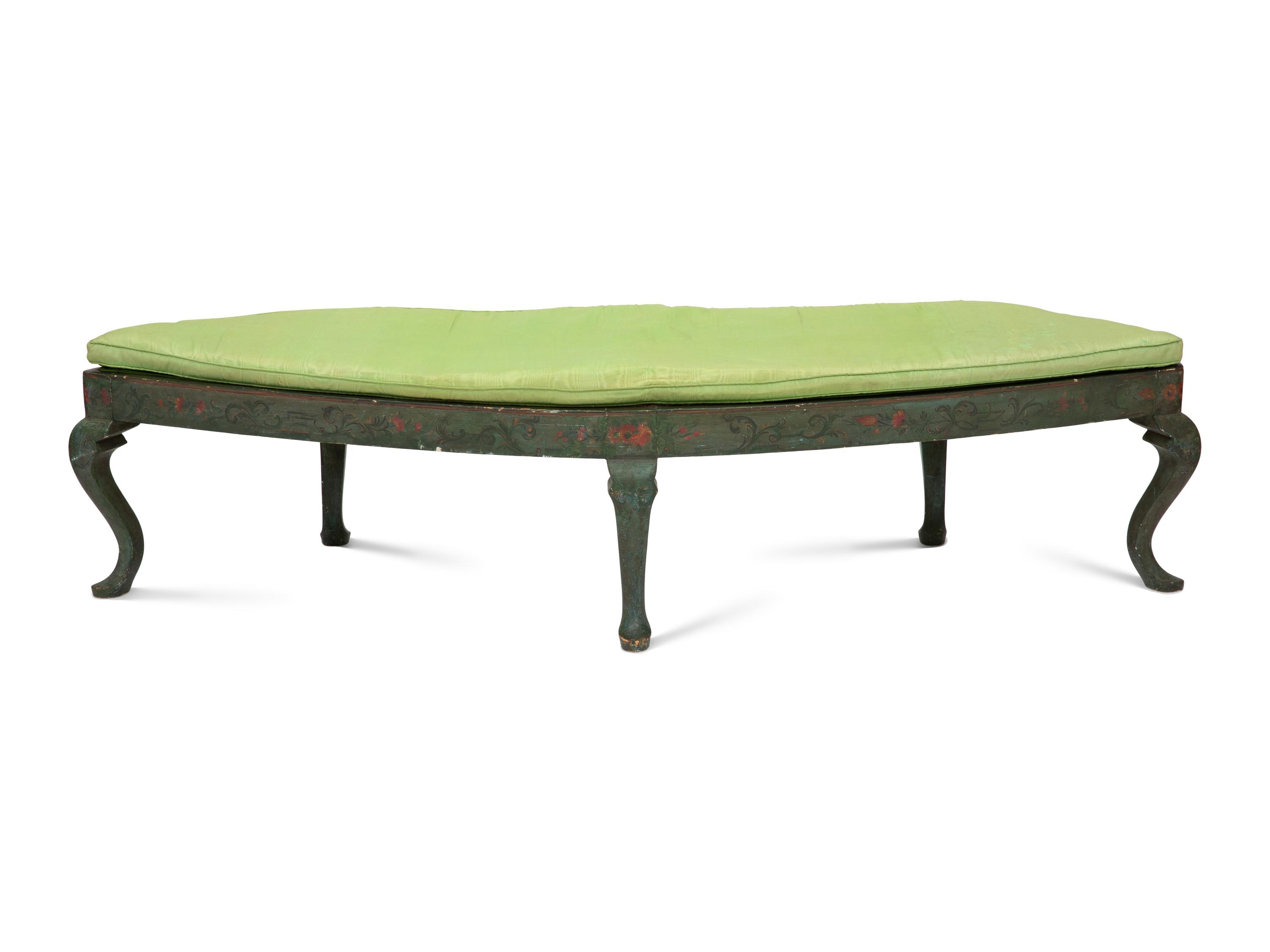 An Italian Polychrome Painted Bench