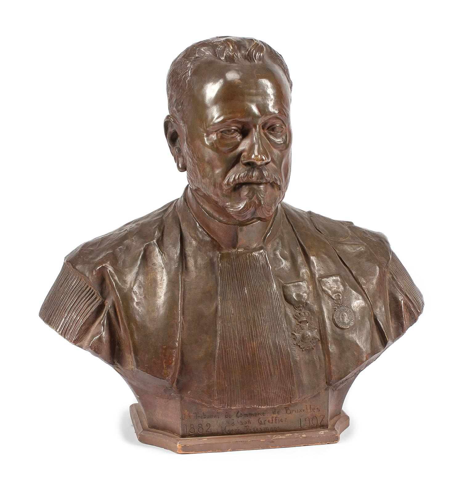 A Continental Patinated Bronze Bust Height 22 inches. — 19TH CENTURY