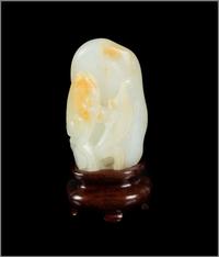 A Chinese Russet and White Jade Carving of Lingzhi