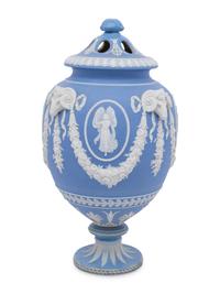 A Large Wedgwood Jasperware Potpourri Urn and Cover