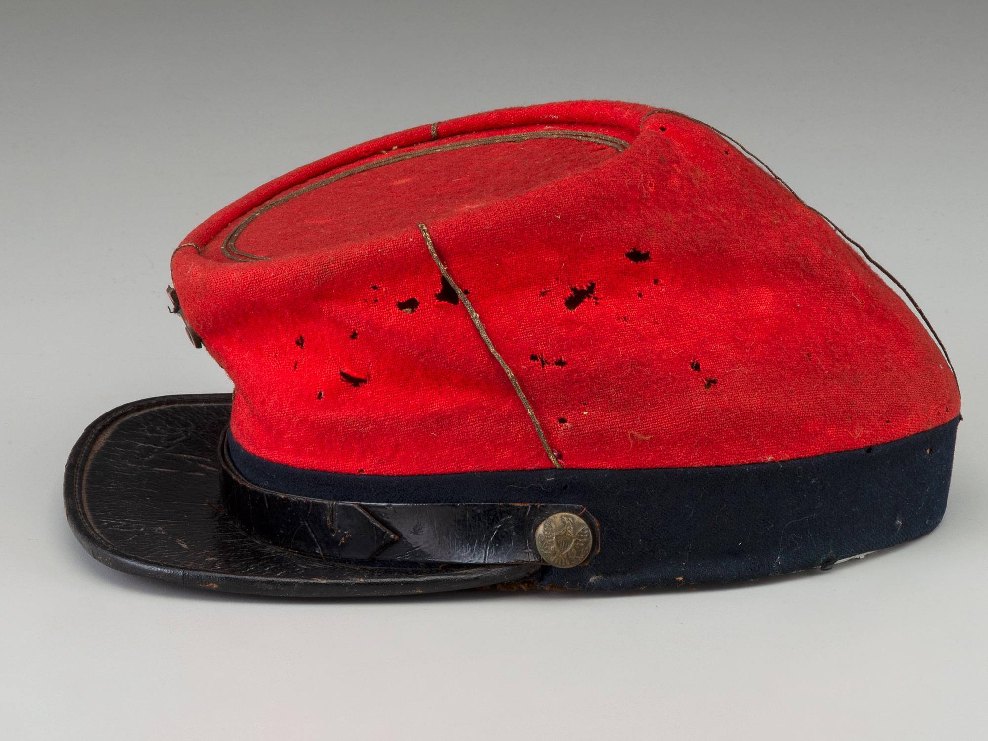 [CIVIL WAR]. 5th New York Veteran Infantry, Duryea's Zouave kepi, identified to James Thomas Westlake with CDV portraits.