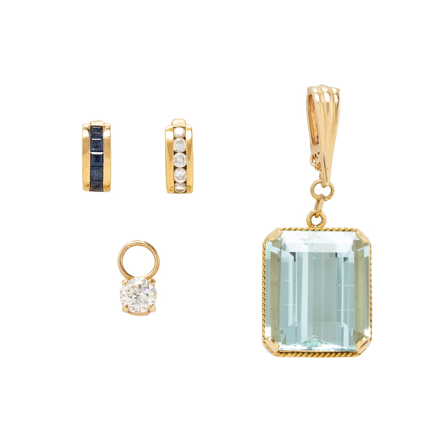 BICOLOR GOLD NECKLACE WITH MULTIGEM CHARMS