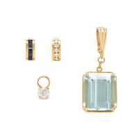 BICOLOR GOLD NECKLACE WITH MULTIGEM CHARMS