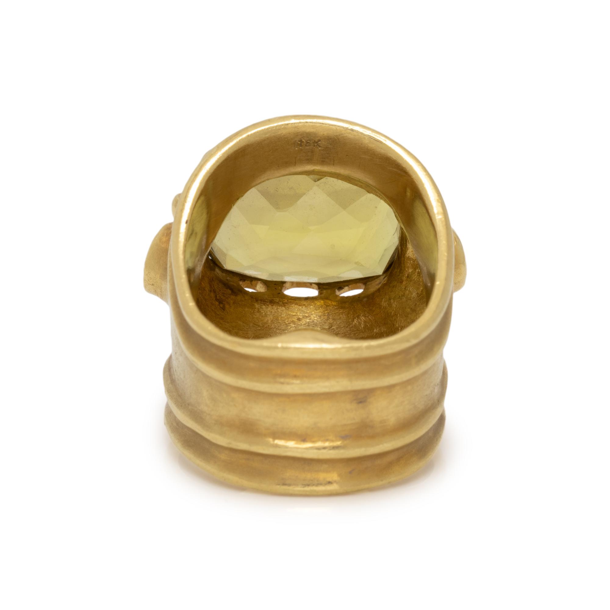 EVE ALFILLÉ, YELLOW GOLD AND GEMSTONE RING