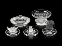 A Group of Five Lalique Table Articles