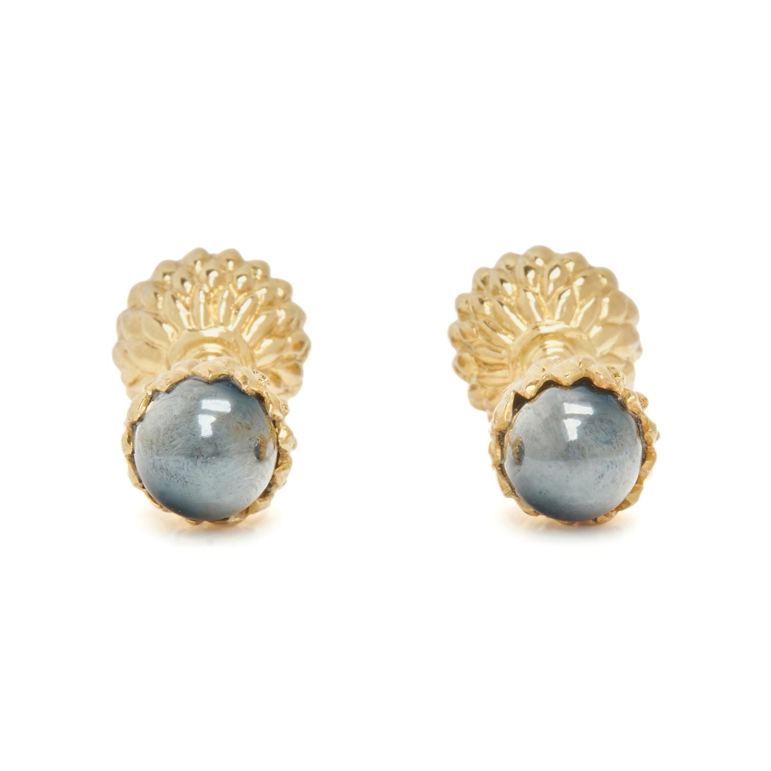 TIFFANY & CO., SCHLUMBERGER, YELLOW GOLD AND HEMATITE 'ACORN' CUFFLINKS