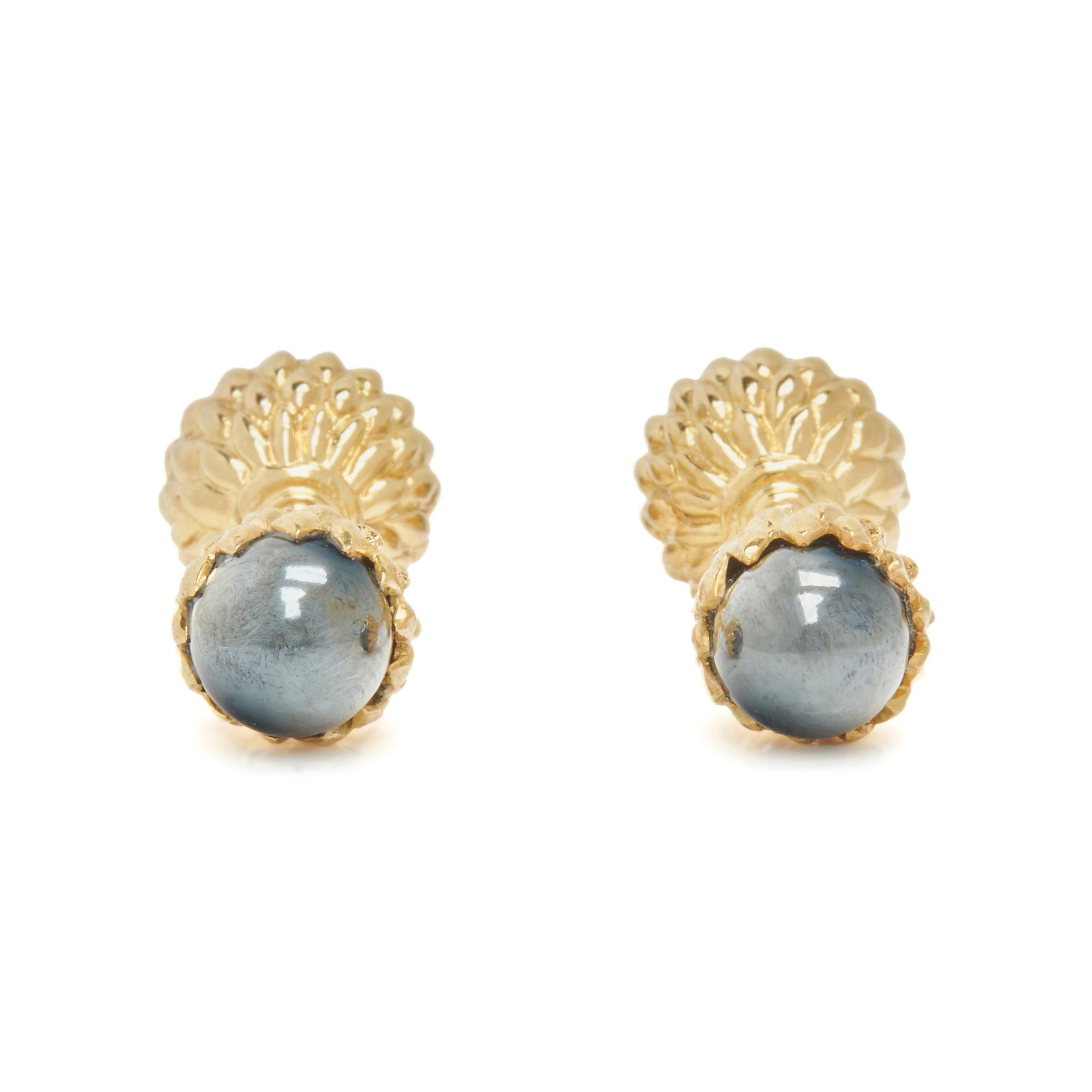 TIFFANY & CO., SCHLUMBERGER, YELLOW GOLD AND HEMATITE 'ACORN' CUFFLINKS