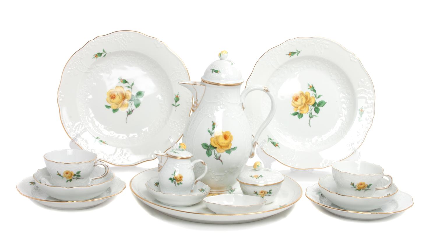 A Meissen Porcelain Dessert Service Height of first 10 inches.
