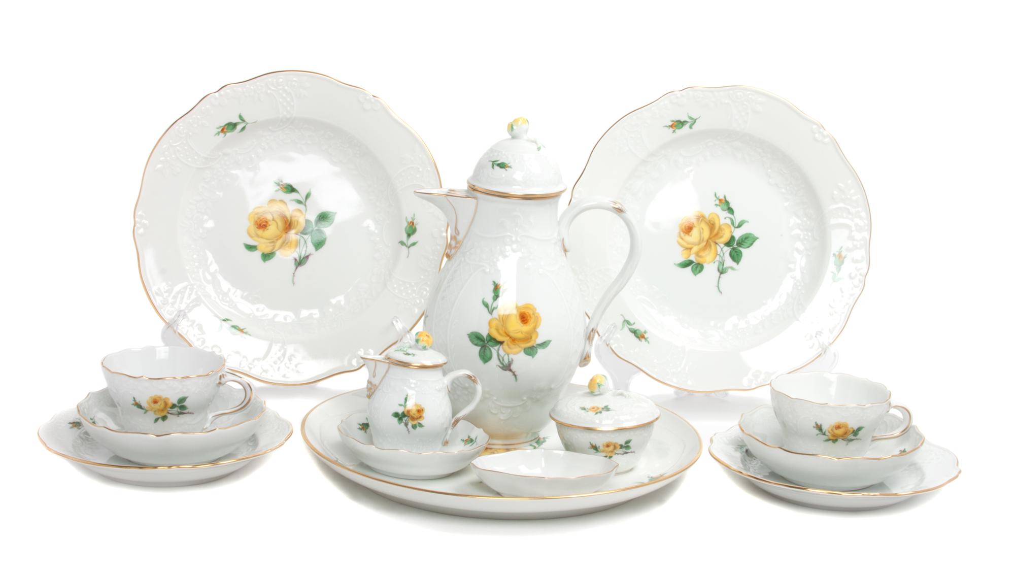 A Meissen Porcelain Dessert Service Height of first 10 inches.