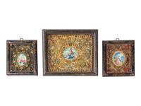Three Victorian Rolled Paper Pictures