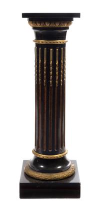A Gilt Bronze Mounted and Parcel Gilt Ebonized Pedestal Height 45 1/2 inches.