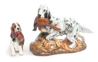 Two Royal Doulton Porcelain Figures Width of wider 11 1/2 inches. — 20TH CENTURY
