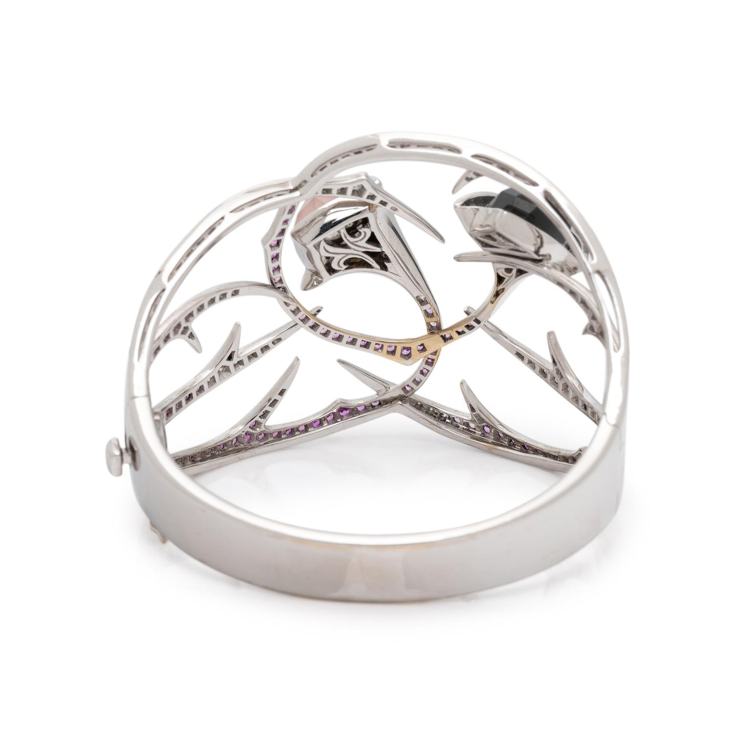 STEPHEN WEBSTER, DIAMOND, PINK SAPPHIRE, AND QUARTZ DOUBLET 'THORN' BRACELET