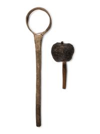 Plains Rattle and Bentwood Gamestick, Possibly Shown at the 1893 Chicago's World's Fair at Sitting Bull's Cabin