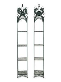 A Pair of Green Painted Iron Plant Stands