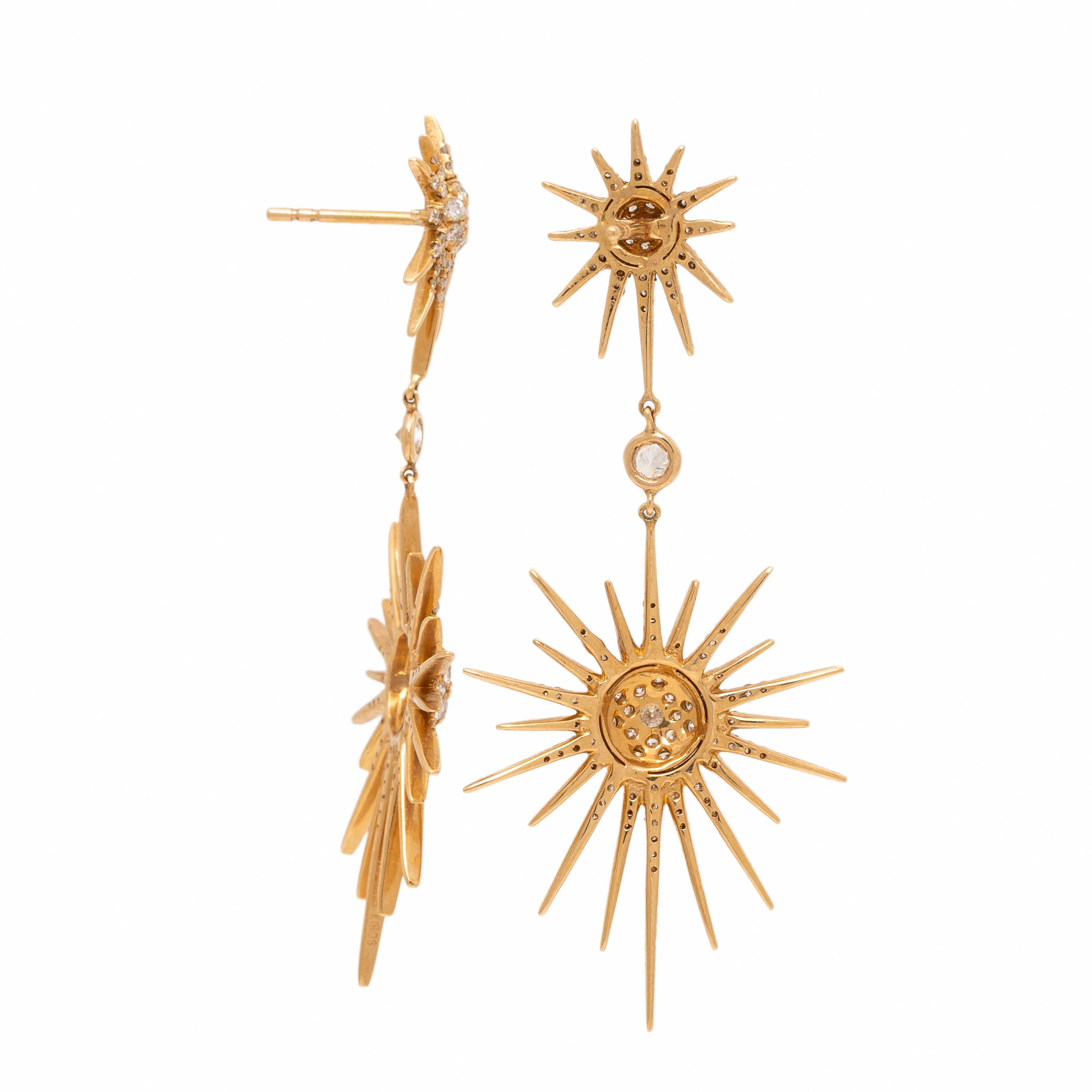 Kiros, Rose Gold and Diamond Earrings