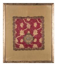 A Framed Metallic Thread Embroidered Panel