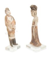 Two Chinese Painted Pottery Figures