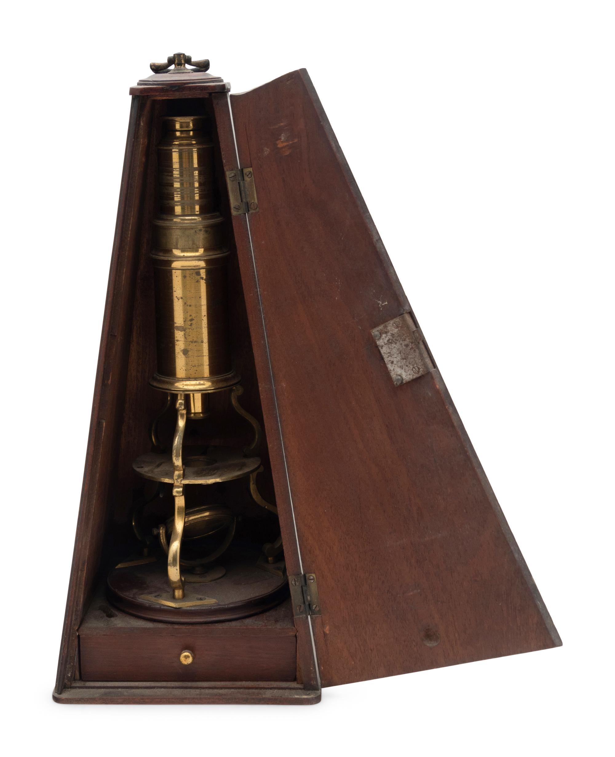 An English Brass Culpepper-Type Microscope