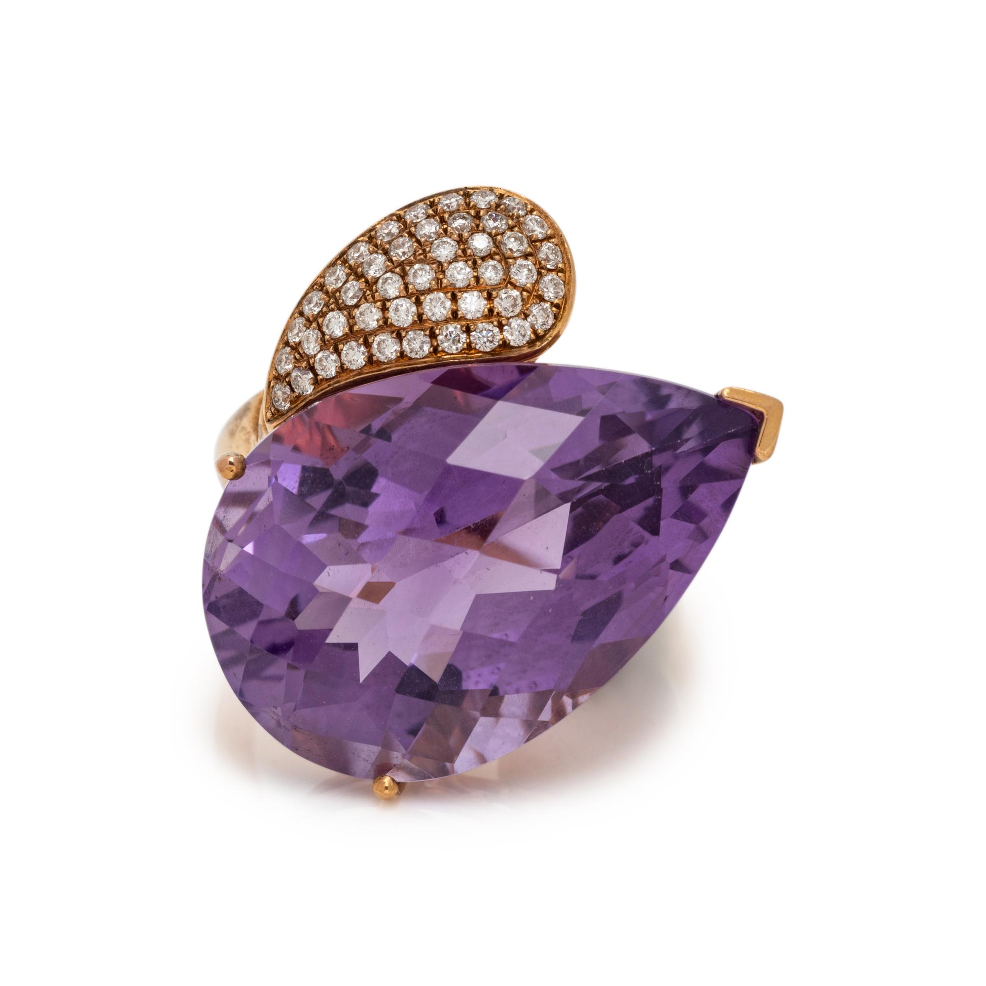 AMETHYST AND DIAMOND RING