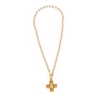 Chanel, Gripoix Pearl Cross Pendant Necklace