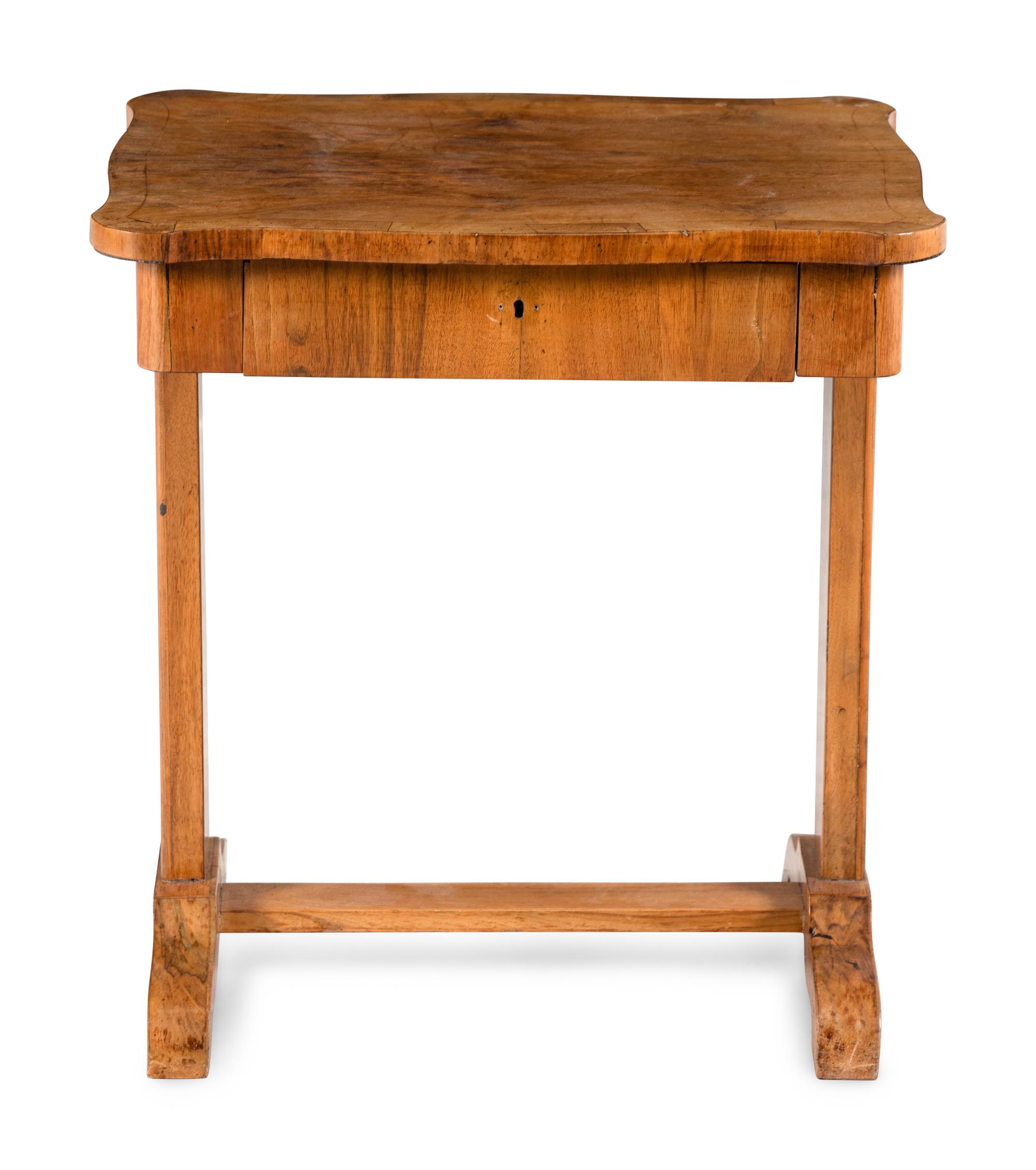 A Biedermeier Walnut Work Table
