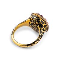 A Continental Gold, Jeweled and Enamel Decorated "Surprise" Compass-Ring