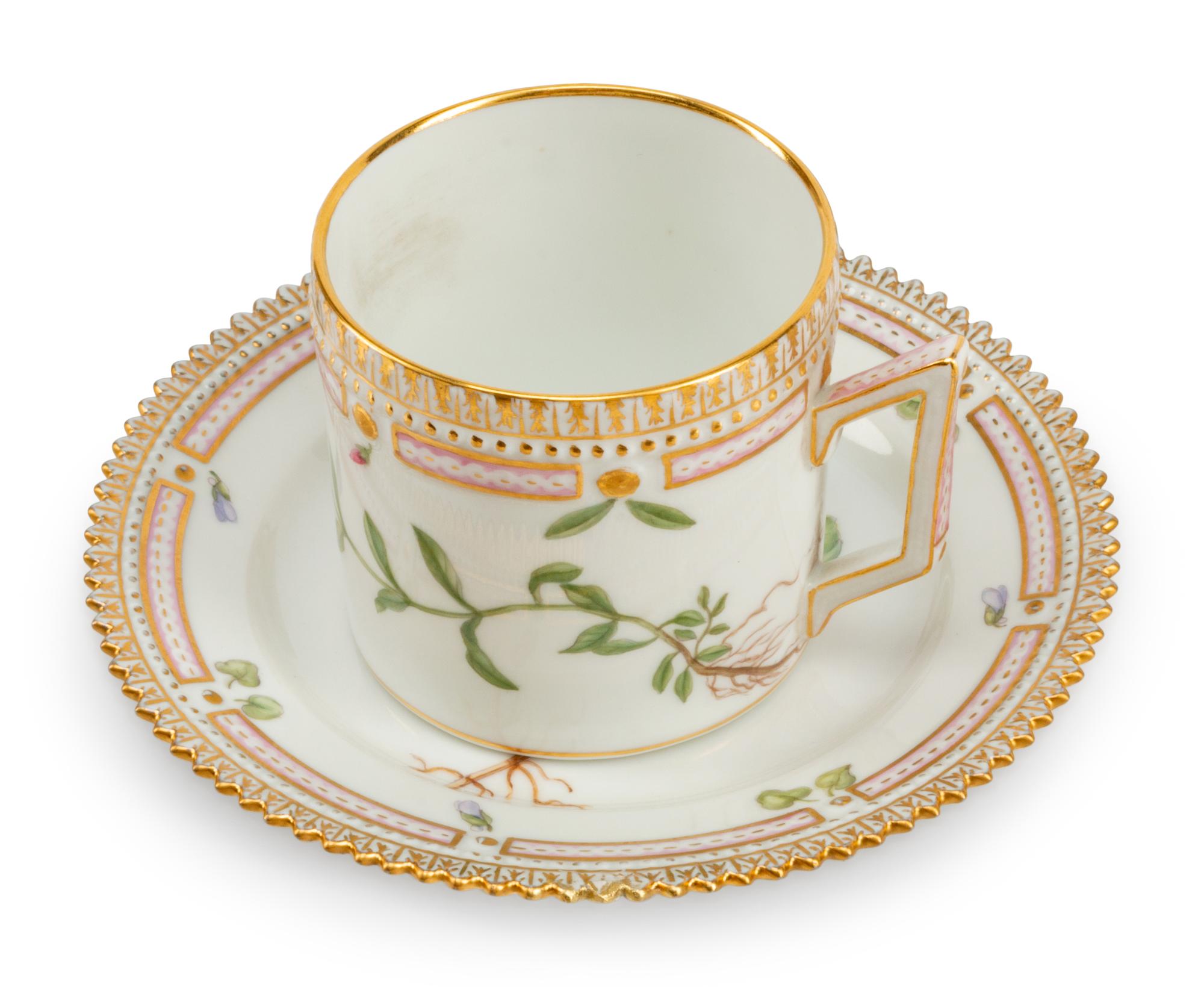 Fourteen Royal Copenhagen Flora Danica Porcelain Articles